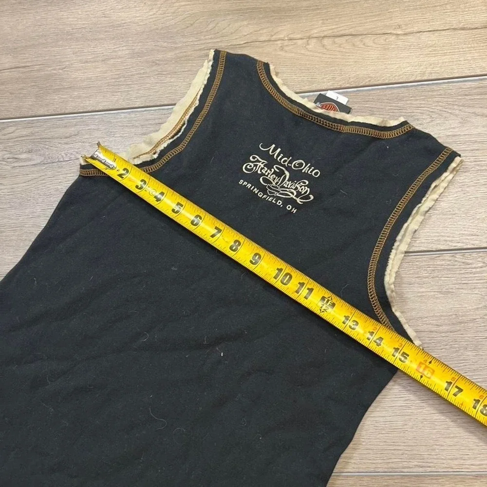 Harley Davidson Tank Top Womens L Black Distressed Eagle Graphic Mid-Ohio